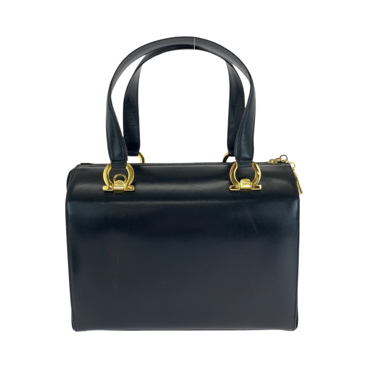 13367
Salvatore Ferragamo サルヴァトーレフェラガモ ヴィンテージ ガンチーニ ブラック 黒 ゴールド金具 レザー ショルダーバッグ ハンドバッグ 2way  レディース