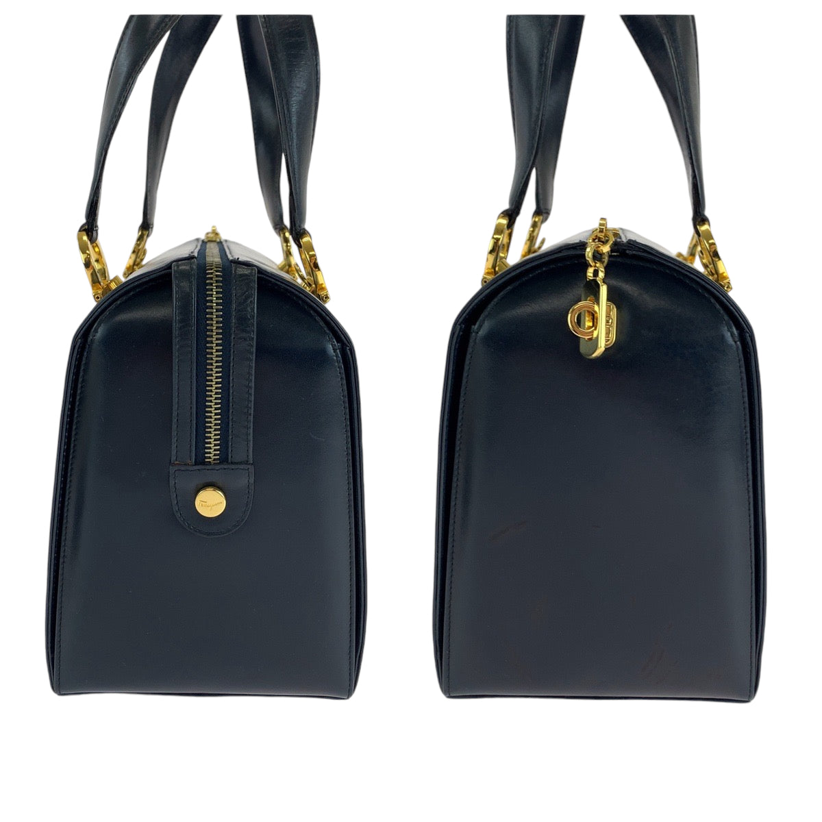 13367
Salvatore Ferragamo サルヴァトーレフェラガモ ヴィンテージ ガンチーニ ブラック 黒 ゴールド金具 レザー ショルダーバッグ ハンドバッグ 2way  レディース