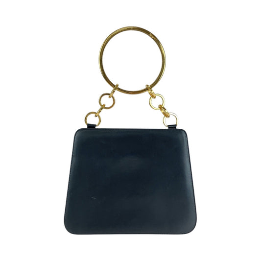 13368
Salvatore Ferragamo サルヴァトーレフェラガモ ヴィンテージ ガンチーニ ブラック 黒 ゴールド金具 レザー ハンドバッグ パーティバッグ バニティバッグ  レディース