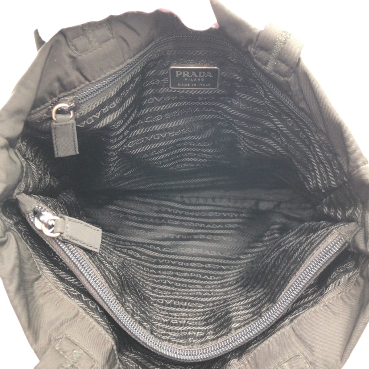 13375
PRADA プラダ テスート 三角ロゴ ブラック ナイロン トートバッグ ハンドバッグ  レディース