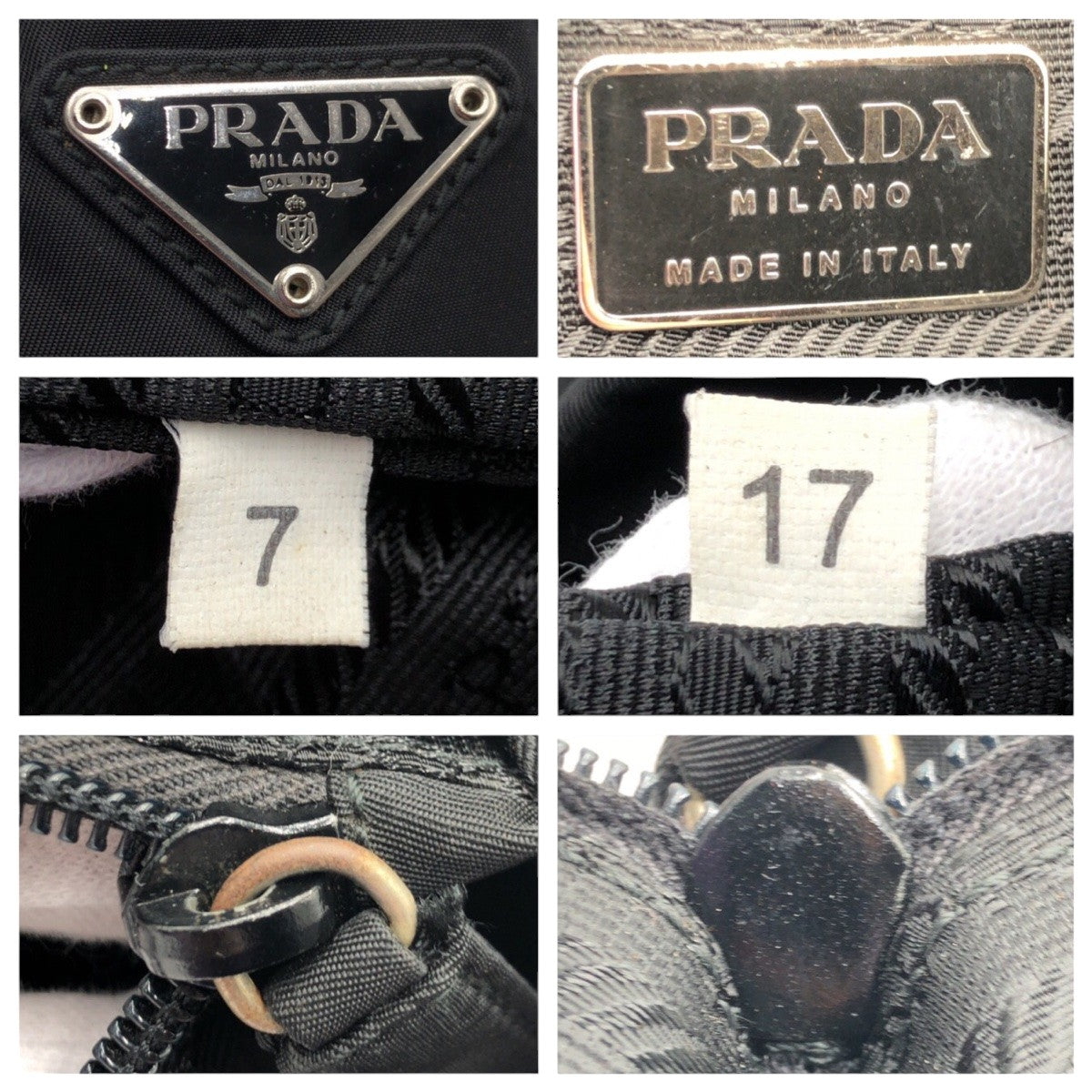13375
PRADA プラダ テスート 三角ロゴ ブラック ナイロン トートバッグ ハンドバッグ  レディース