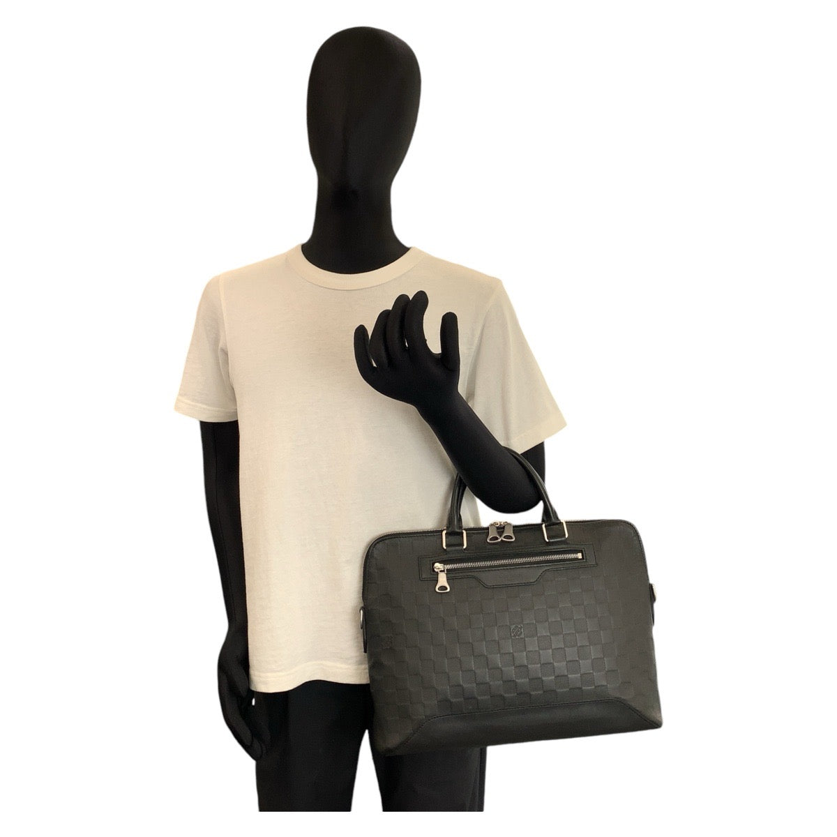 13386
LOUIS VUITTON ルイヴィトン ダミエアンフィニ アヴェニュー ブラック 黒 シルバー金具 レザー N41019 ビジネスバッグ ブリーフケース  メンズ