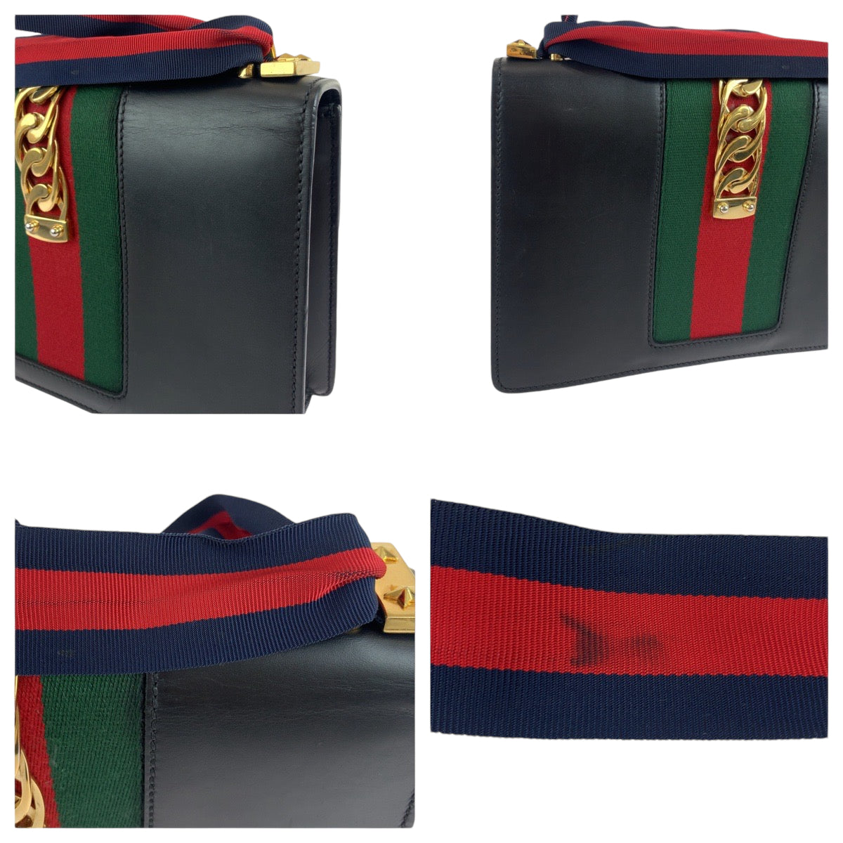 13391
GUCCI グッチ シェリーライン シルヴィ ブラック 黒 ゴールド金具 レザー 421882 ショルダーバッグ 斜め掛け  レディース