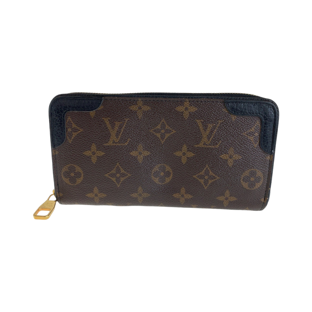 13393
LOUIS VUITTON ルイヴィトン モノグラム ジッピーウォレット レティーロ 男女兼用 ブラウン ブラック ゴールド金具 PVC M61855 長財布 ラウンドファスナー  メンズ