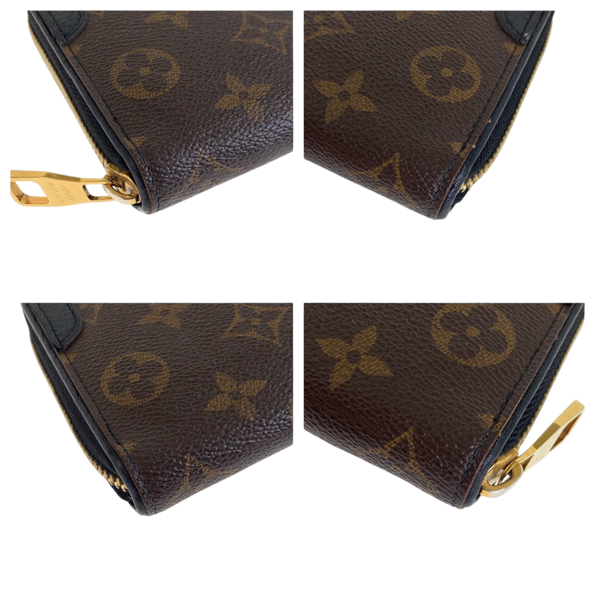 13393
LOUIS VUITTON ルイヴィトン モノグラム ジッピーウォレット レティーロ 男女兼用 ブラウン ブラック ゴールド金具 PVC M61855 長財布 ラウンドファスナー  メンズ