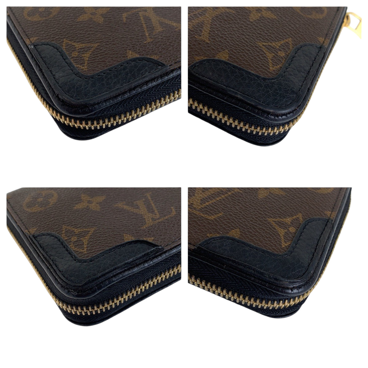 13393
LOUIS VUITTON ルイヴィトン モノグラム ジッピーウォレット レティーロ 男女兼用 ブラウン ブラック ゴールド金具 PVC M61855 長財布 ラウンドファスナー  メンズ