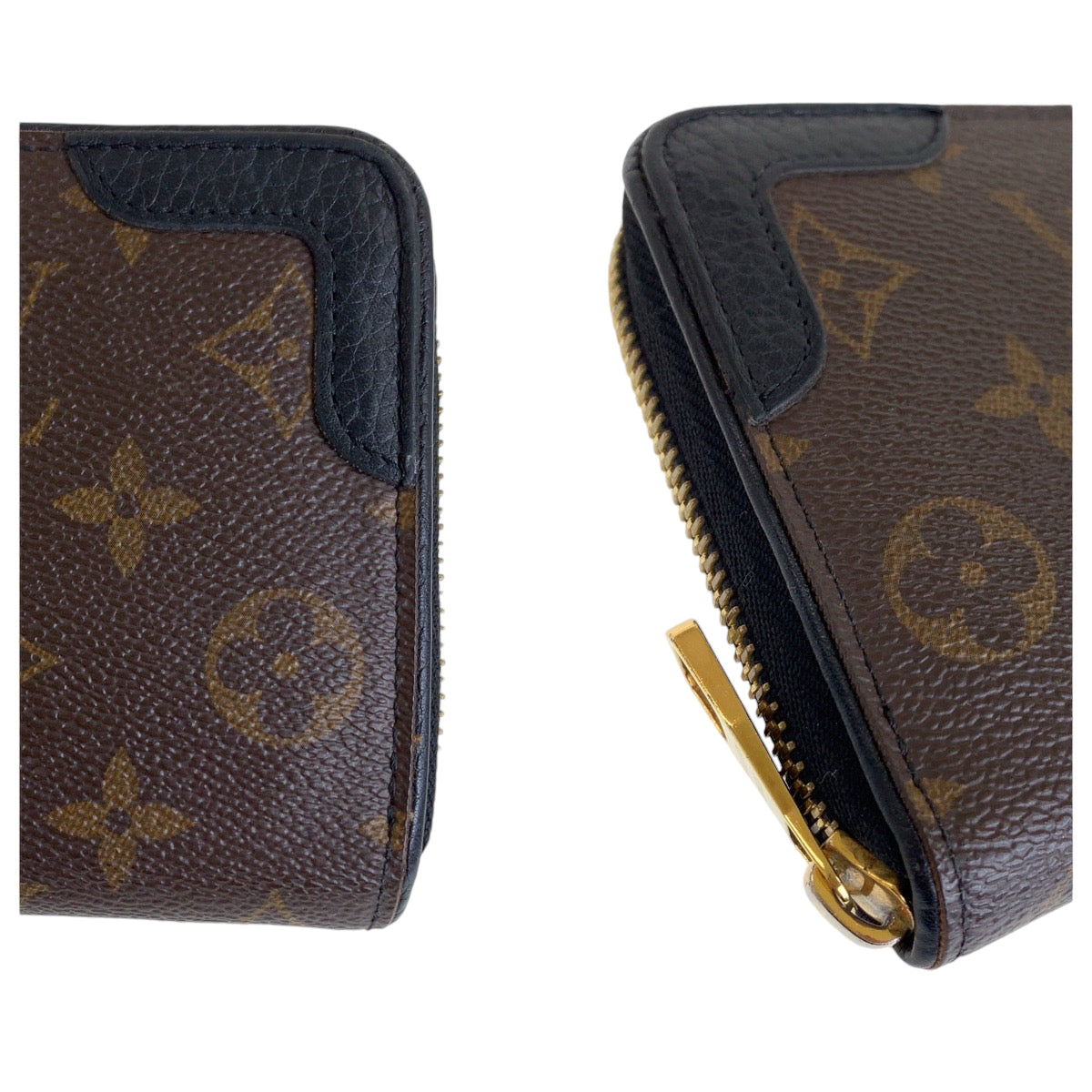 13393
LOUIS VUITTON ルイヴィトン モノグラム ジッピーウォレット レティーロ 男女兼用 ブラウン ブラック ゴールド金具 PVC M61855 長財布 ラウンドファスナー  メンズ