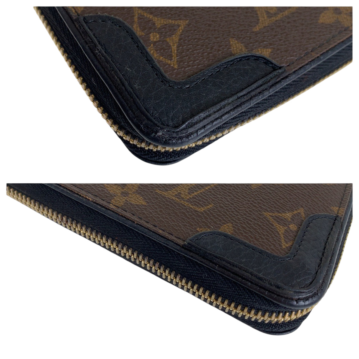 13393
LOUIS VUITTON ルイヴィトン モノグラム ジッピーウォレット レティーロ 男女兼用 ブラウン ブラック ゴールド金具 PVC M61855 長財布 ラウンドファスナー  メンズ