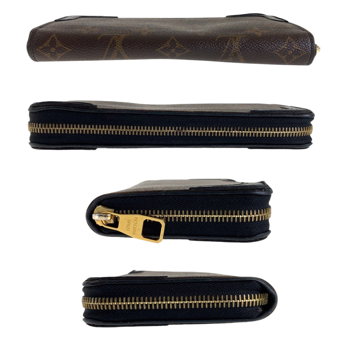 13393
LOUIS VUITTON ルイヴィトン モノグラム ジッピーウォレット レティーロ 男女兼用 ブラウン ブラック ゴールド金具 PVC M61855 長財布 ラウンドファスナー  メンズ
