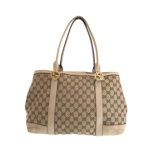 13395
GUCCI グッチ ミスGG ベージュ ブラウン ゴールド金具 GGキャンバス 353122 トートバッグ ハンドバッグ  レディース