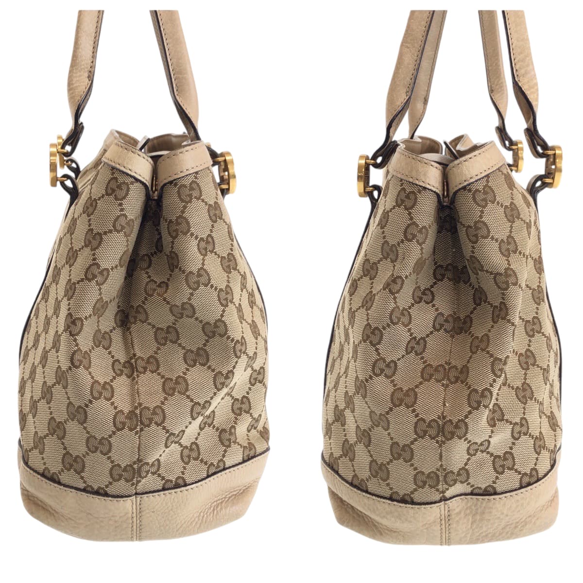 13395
GUCCI グッチ ミスGG ベージュ ブラウン ゴールド金具 GGキャンバス 353122 トートバッグ ハンドバッグ  レディース