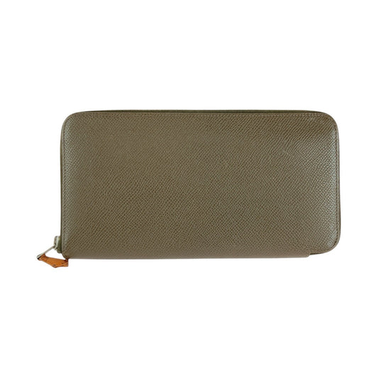 13399
HERMES エルメス アザップロング シルクイン エトゥープ ブラウン シルバー金具 ヴォーエプソン 長財布 ロングウォレット N刻印  レディース