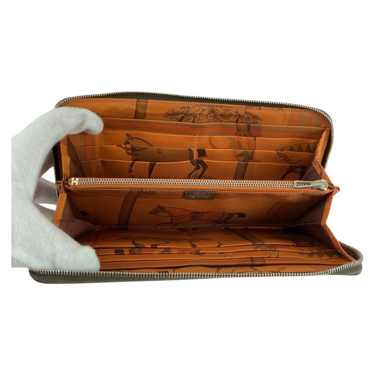 13399
HERMES エルメス アザップロング シルクイン エトゥープ ブラウン シルバー金具 ヴォーエプソン 長財布 ロングウォレット N刻印  レディース