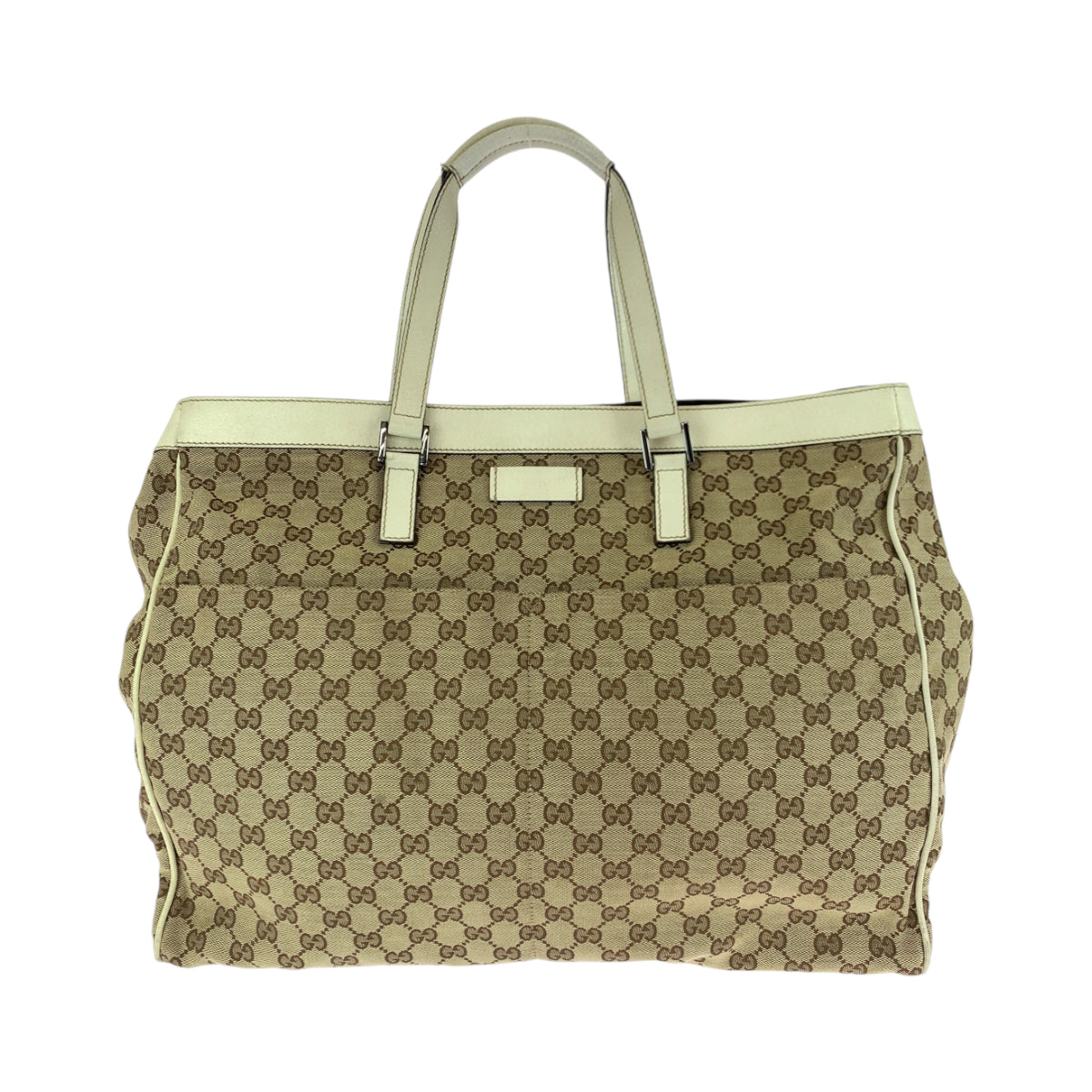 13400
GUCCI グッチ ベージュ ホワイト シルバー金具 GGキャンバス 153213 トートバッグ ショルダーバッグ  レディース