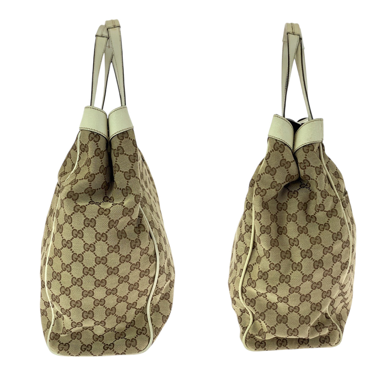 13400
GUCCI グッチ ベージュ ホワイト シルバー金具 GGキャンバス 153213 トートバッグ ショルダーバッグ  レディース