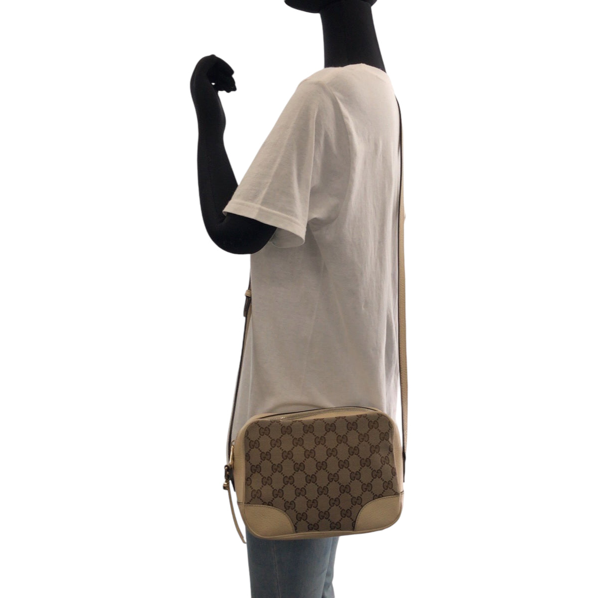 13401
GUCCI グッチ ベージュ アイボリー ゴールド金具 GGキャンバス 449413 ショルダーバッグ ポシェット  レディース