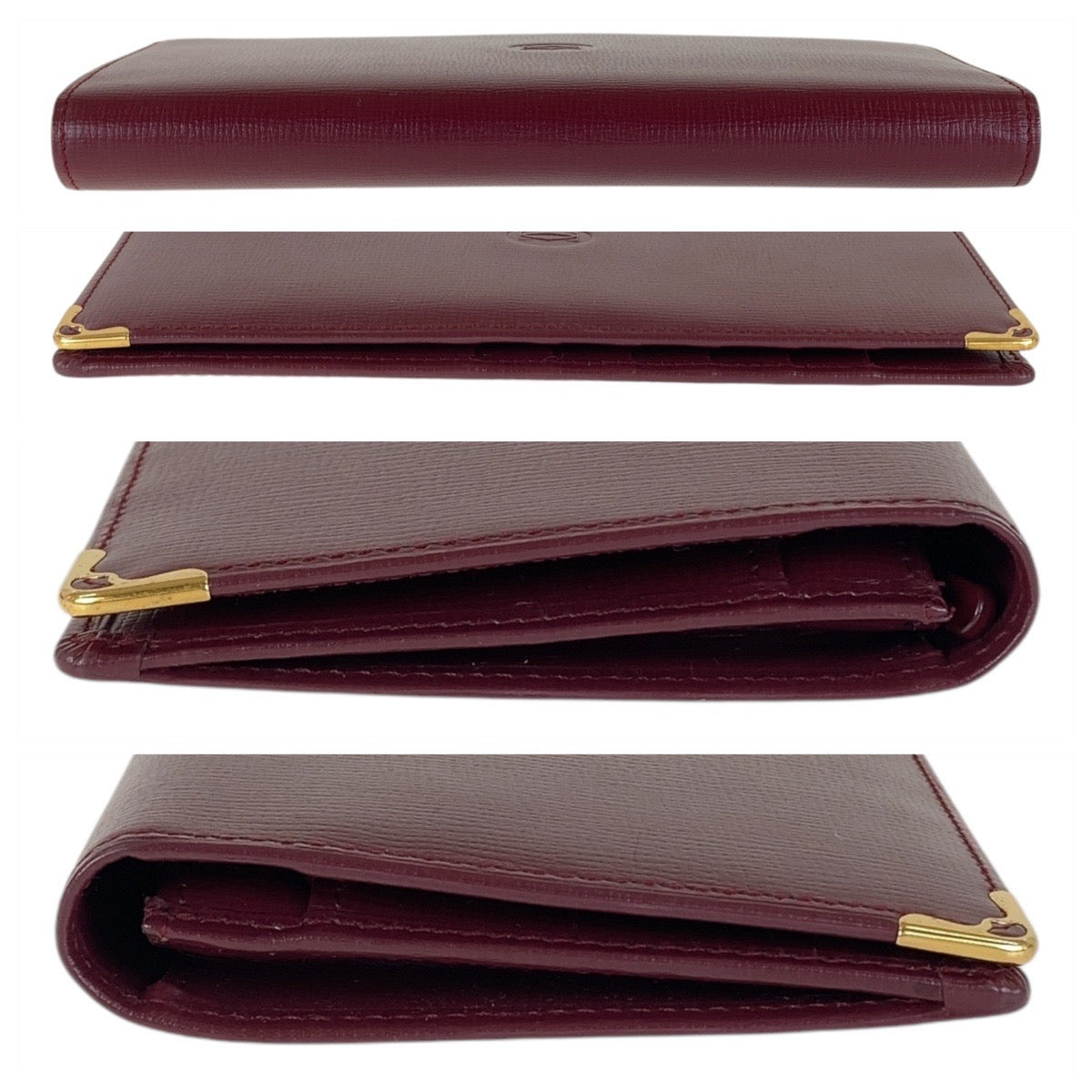 CARTIER カルティエ マストライン ワインレッド ボルドー ゴールド金具 レザー 長財布 ロングウォレット 男女兼用  レディース