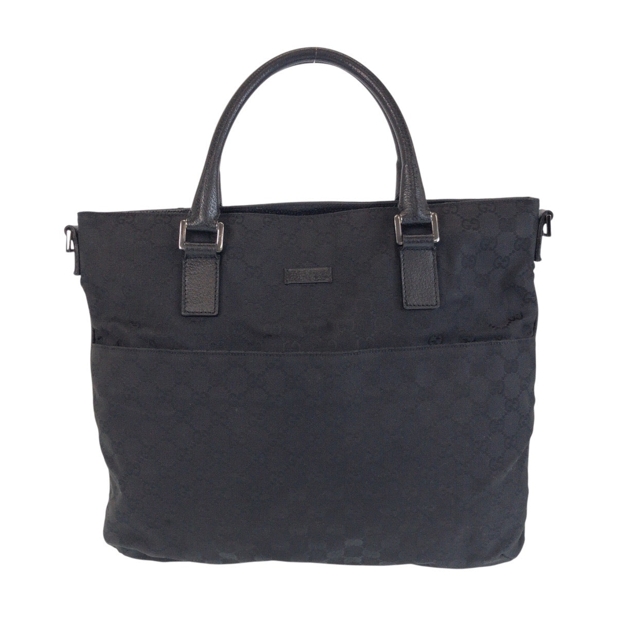 13404
GUCCI グッチ ブラック 黒 シルバー金具 GGキャンバス / レザー 122797 トートバッグ ショルダーバッグ  レディース