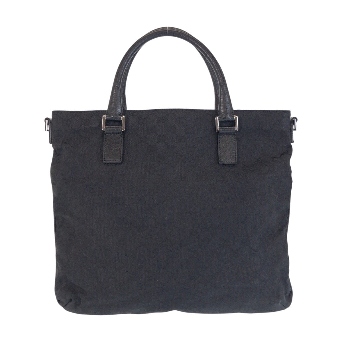13404
GUCCI グッチ ブラック 黒 シルバー金具 GGキャンバス / レザー 122797 トートバッグ ショルダーバッグ  レディース