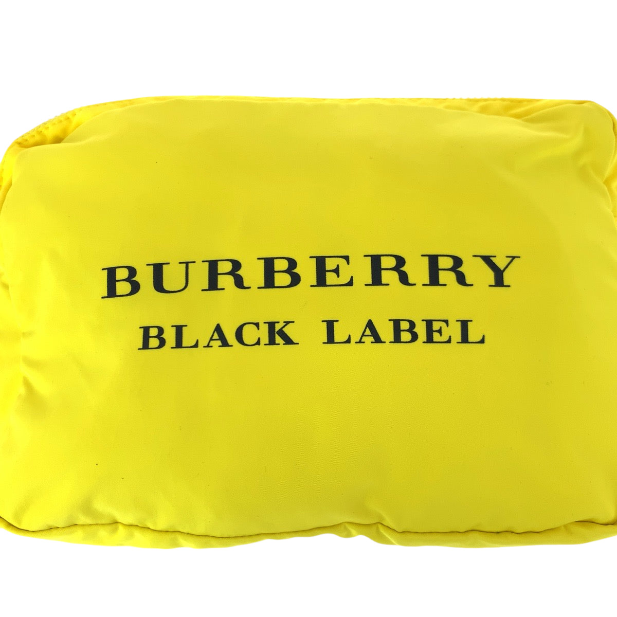 13464
BURBERRY バーバリー ロゴ イエロー シルバー金具 ナイロン ポーチ 化粧ポーチ  レディース