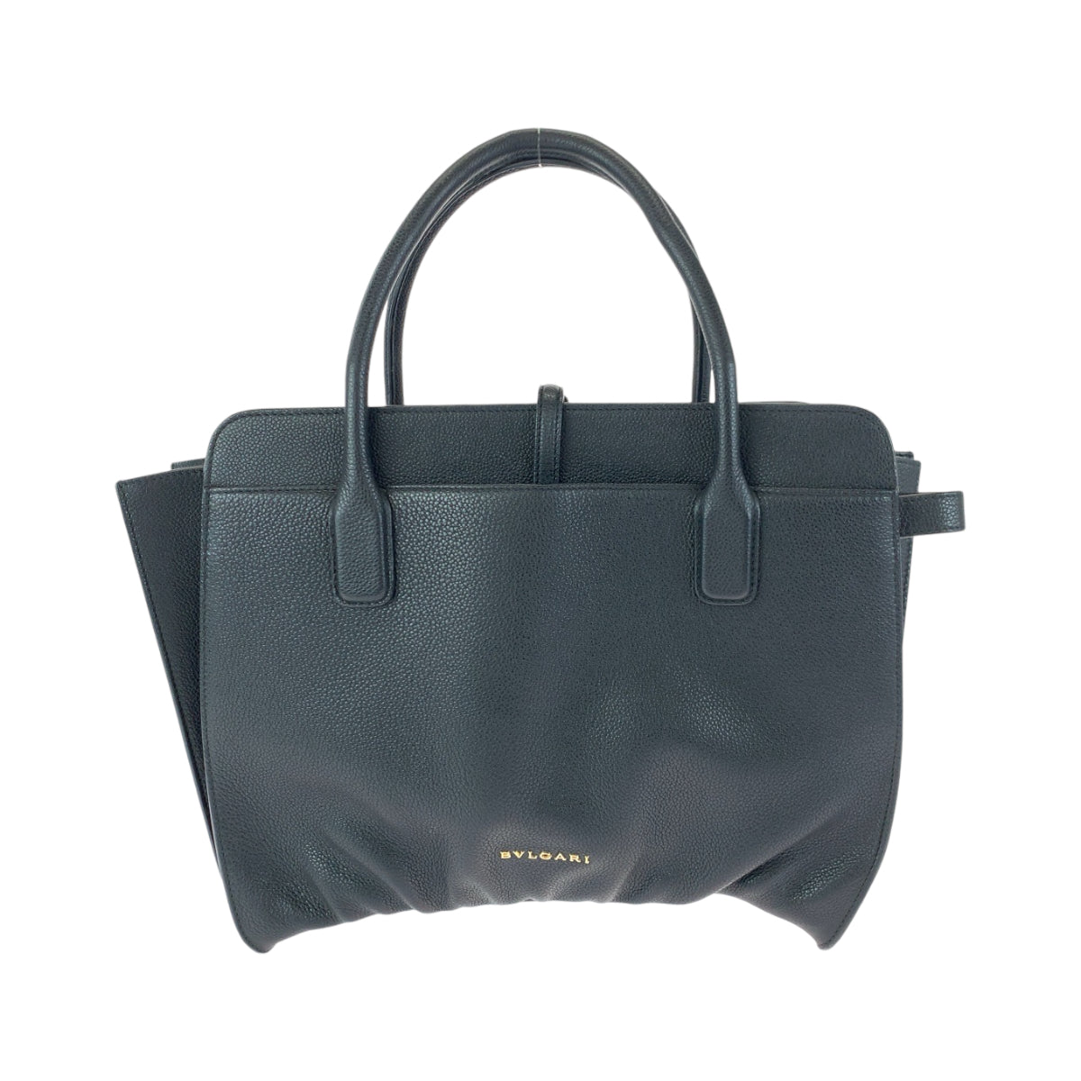 13407
BVLGARI ブルガリ アルバ ブラック 黒 ゴールド金具 レザー トートバッグ ハンドバッグ ショルダーバッグ  レディース