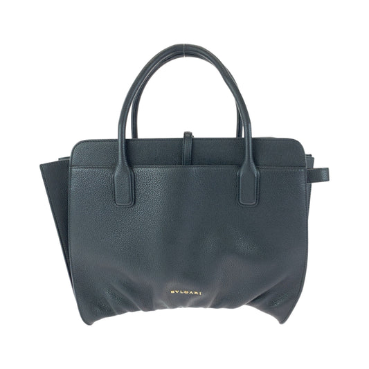 13407
BVLGARI ブルガリ アルバ ブラック 黒 ゴールド金具 レザー トートバッグ ハンドバッグ ショルダーバッグ  レディース