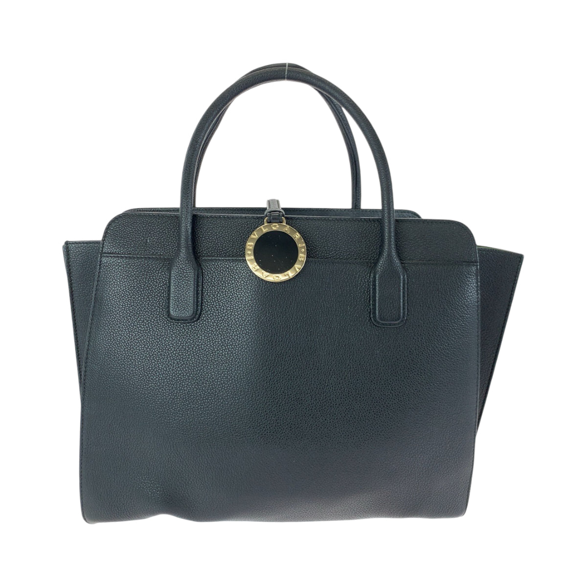 13407
BVLGARI ブルガリ アルバ ブラック 黒 ゴールド金具 レザー トートバッグ ハンドバッグ ショルダーバッグ  レディース