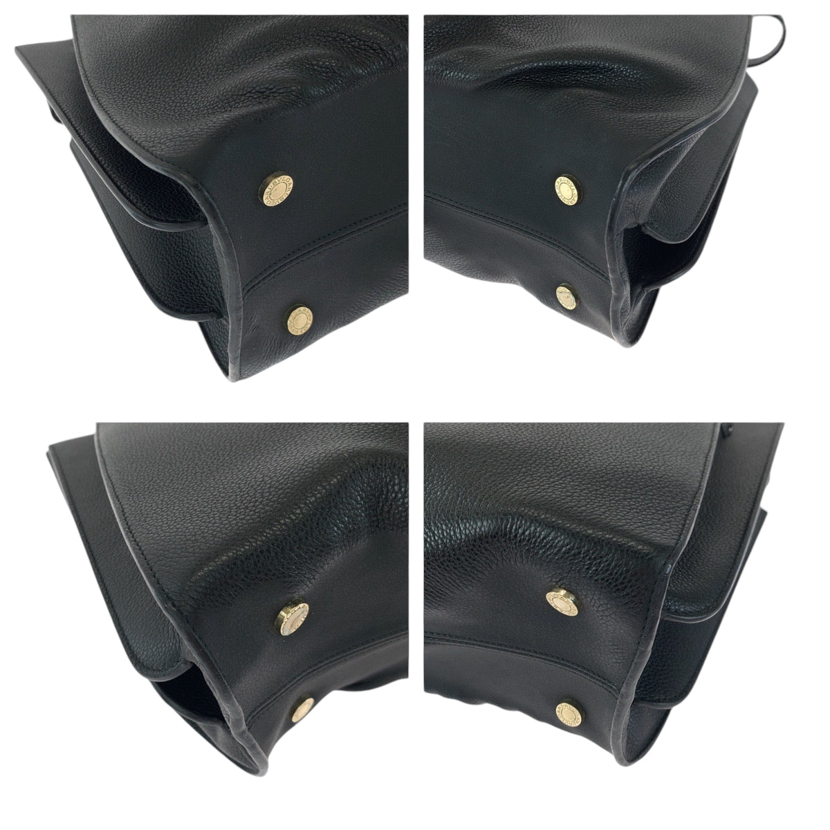 13407
BVLGARI ブルガリ アルバ ブラック 黒 ゴールド金具 レザー トートバッグ ハンドバッグ ショルダーバッグ  レディース