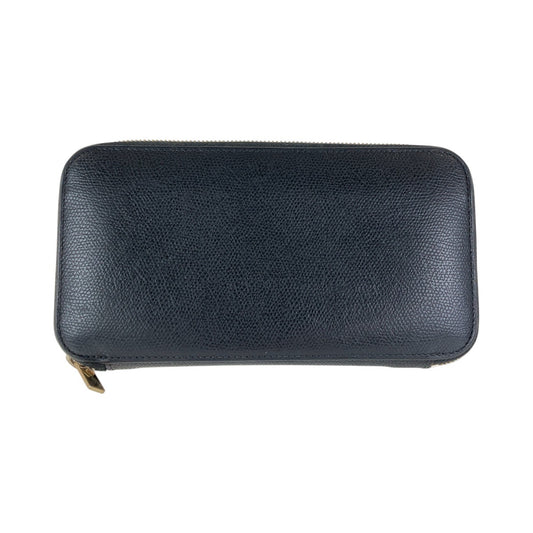 13408
Valextra ヴァレクストラ 男女兼用 ブラック ゴールド金具 レザー 長財布 ラウンドファスナー  メンズ