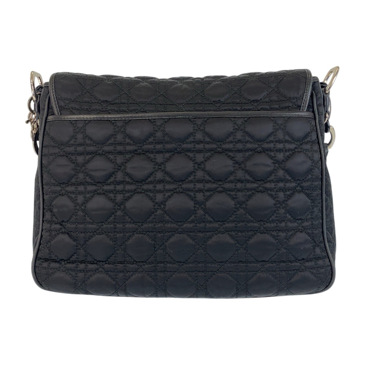 14079
Dior ディオール カナージュ ブラック 黒 シルバー金具 ナイロン 斜め掛け ショルダーバッグ メッセンジャーバッグ  レディース ABP54