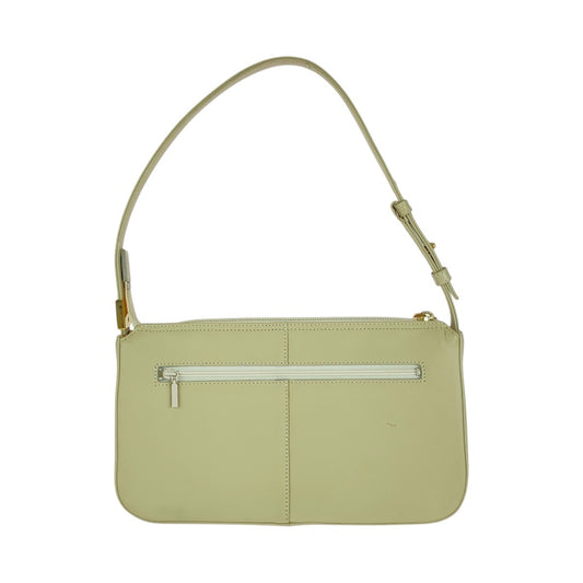 13412
BURBERRY バーバリー 中チェック柄 オフホワイト クリーム ゴールド金具 レザー ショルダーバッグ ハンドバッグ   レディース ABP16
