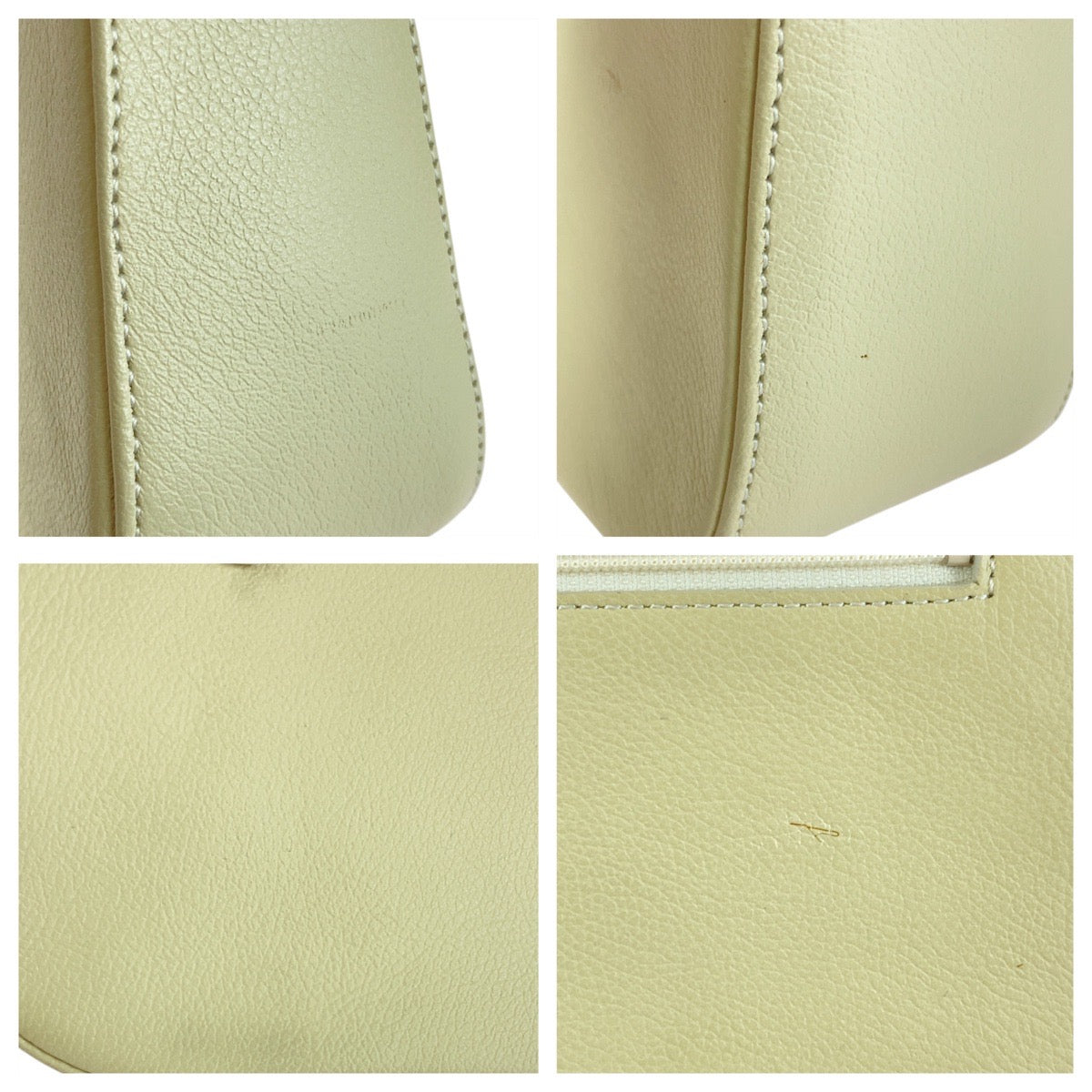 13412
BURBERRY バーバリー 中チェック柄 オフホワイト クリーム ゴールド金具 レザー ショルダーバッグ ハンドバッグ   レディース ABP16