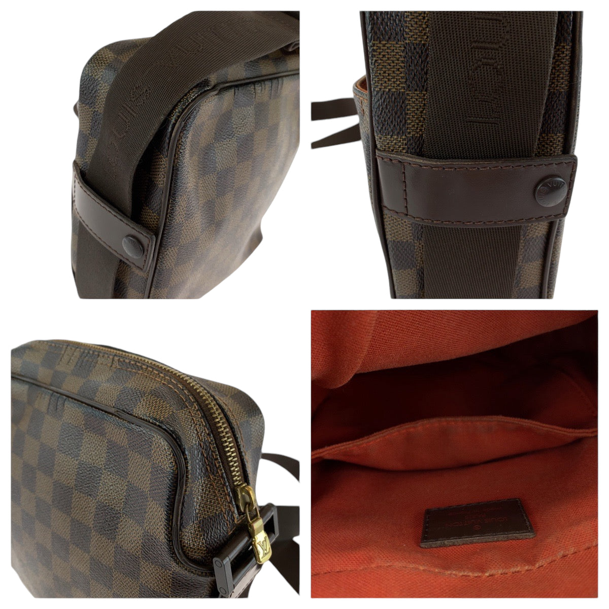 13415
LOUIS VUITTON ルイヴィトン ダミエ オラフPM ブラウン ゴールド金具 PVC N41442 ショルダーバッグ ポシェット  レディース
