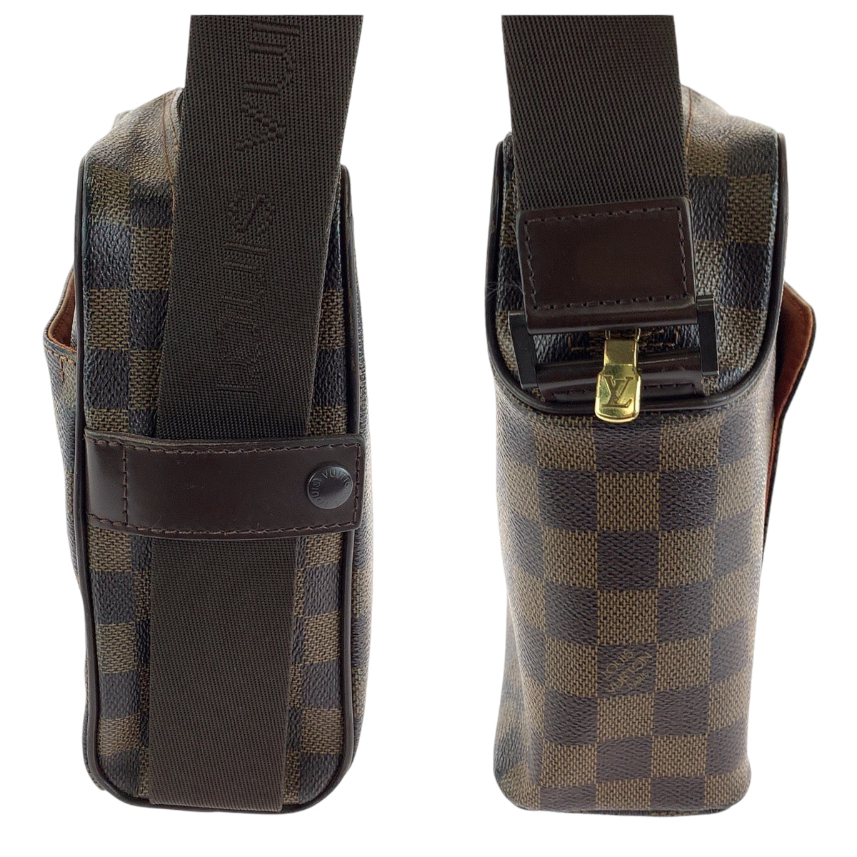 13415
LOUIS VUITTON ルイヴィトン ダミエ オラフPM ブラウン ゴールド金具 PVC N41442 ショルダーバッグ ポシェット  レディース