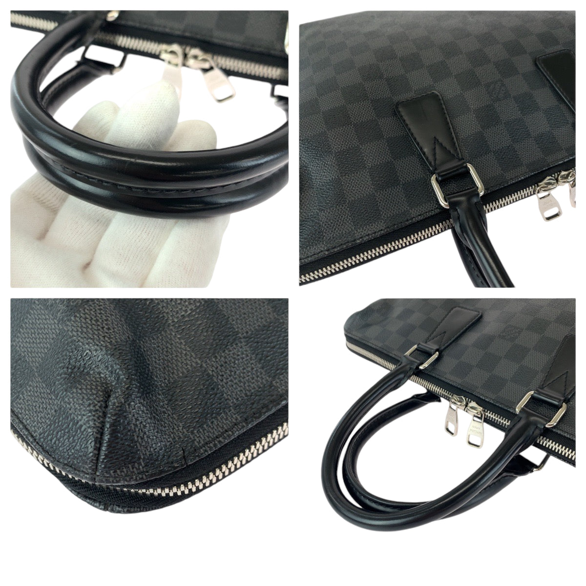 12776
LOUIS VUITTON ルイヴィトン ダミエ グラフィット ポルトドキュマン ジュール PDJ ブラック グレー シルバー金具 PVC N48224 ビジネスバッグ ブリーフケース  メンズ