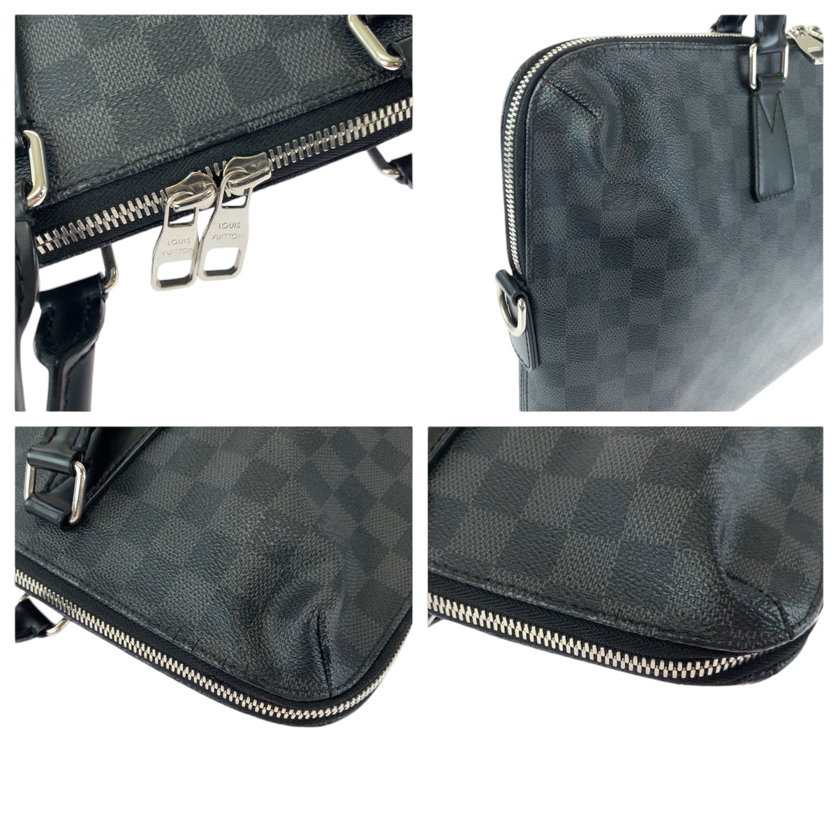12776
LOUIS VUITTON ルイヴィトン ダミエ グラフィット ポルトドキュマン ジュール PDJ ブラック グレー シルバー金具 PVC N48224 ビジネスバッグ ブリーフケース  メンズ