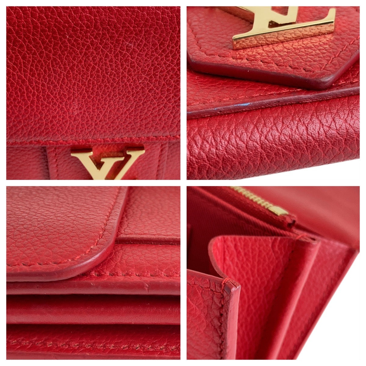 13419
LOUIS VUITTON ルイヴィトン ポルトフォイユ ロックミー レッド ゴールド金具 レザー M61277 長財布 ロングウォレット  レディース
