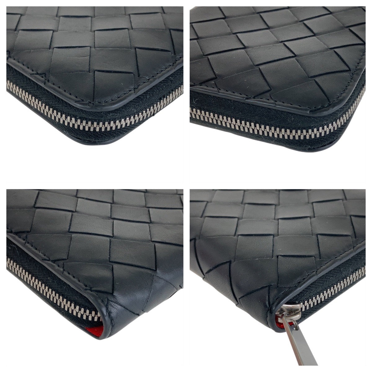 13424
BOTTEGAVENETA ボッテガヴェネタ イントレチャート ブラック 黒 レッド シルバー金具 レザー 長財布 ラウンドファスナー 男女兼用  メンズ