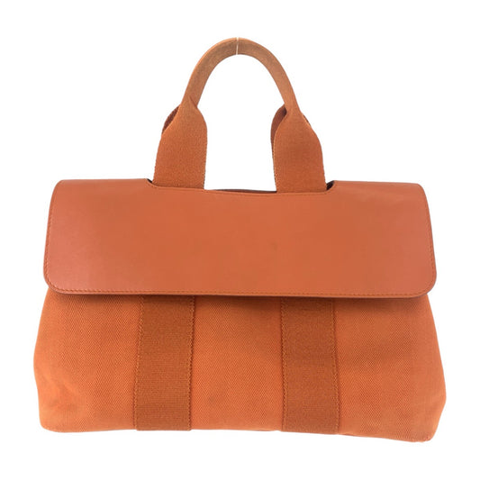 13426
HERMES エルメス ヴァルパライソ オレンジ シルバー金具 キャンバス / レザー ハンドバッグ トートバッグ  レディース