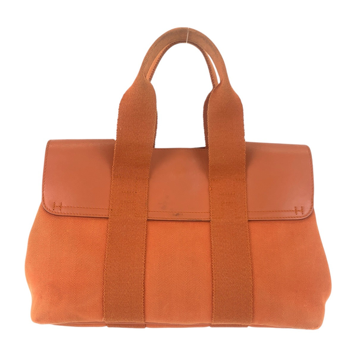 13426
HERMES エルメス ヴァルパライソ オレンジ シルバー金具 キャンバス / レザー ハンドバッグ トートバッグ  レディース