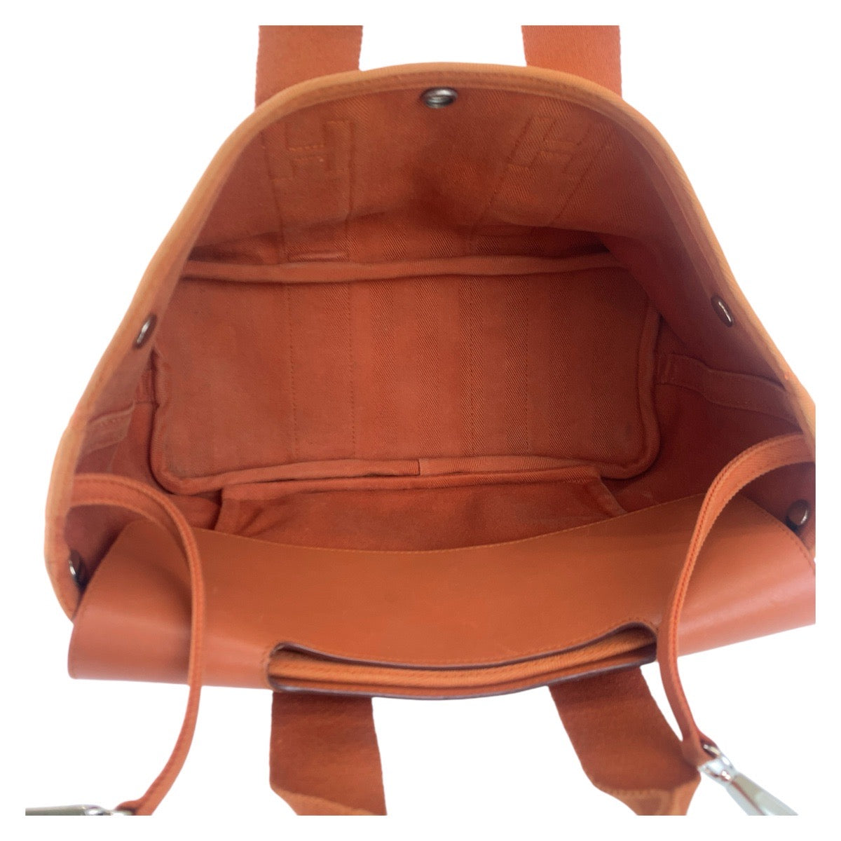 13426
HERMES エルメス ヴァルパライソ オレンジ シルバー金具 キャンバス / レザー ハンドバッグ トートバッグ  レディース