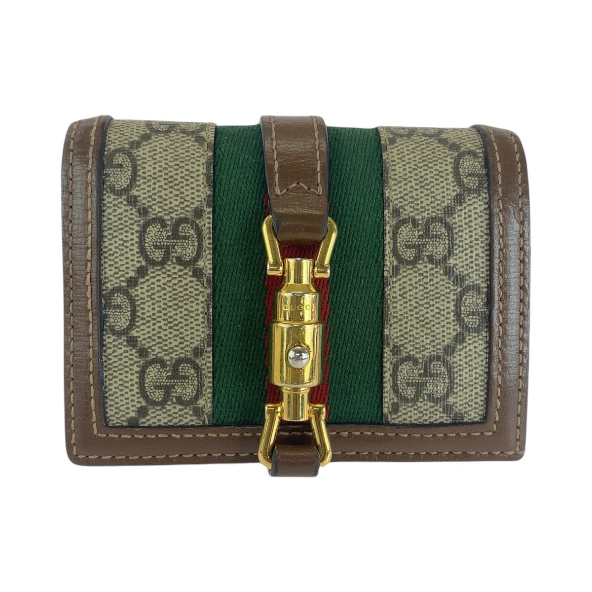 13428
GUCCI グッチ ジャッキー ブラウン マルチカラー ゴールド金具 GGスプリームキャンバス / レザー 645536 折財布 コンパクトウォレット  レディース ABP26