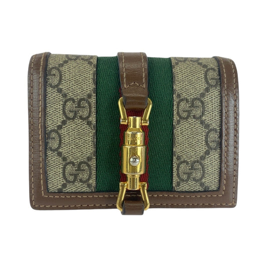 13428
GUCCI グッチ ジャッキー ブラウン マルチカラー ゴールド金具 GGスプリームキャンバス / レザー 645536 折財布 コンパクトウォレット  レディース ABP26