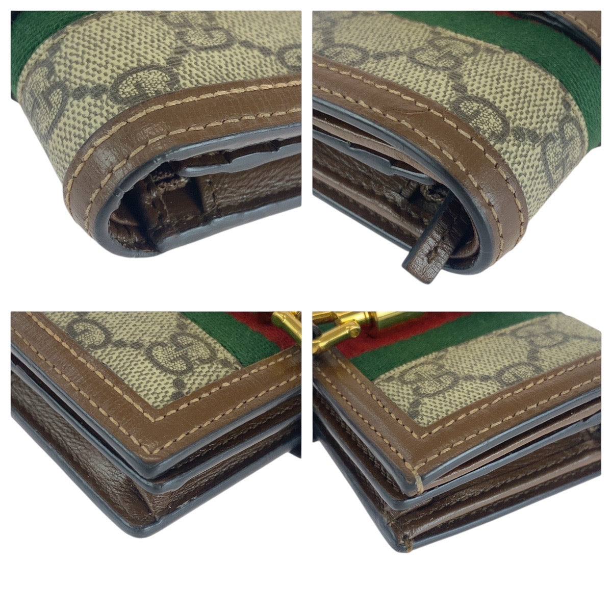 13428
GUCCI グッチ ジャッキー ブラウン マルチカラー ゴールド金具 GGスプリームキャンバス / レザー 645536 折財布 コンパクトウォレット  レディース ABP26