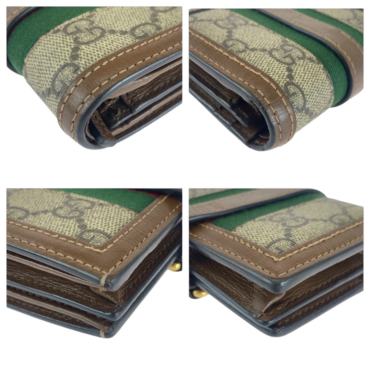 13428
GUCCI グッチ ジャッキー ブラウン マルチカラー ゴールド金具 GGスプリームキャンバス / レザー 645536 折財布 コンパクトウォレット  レディース ABP26