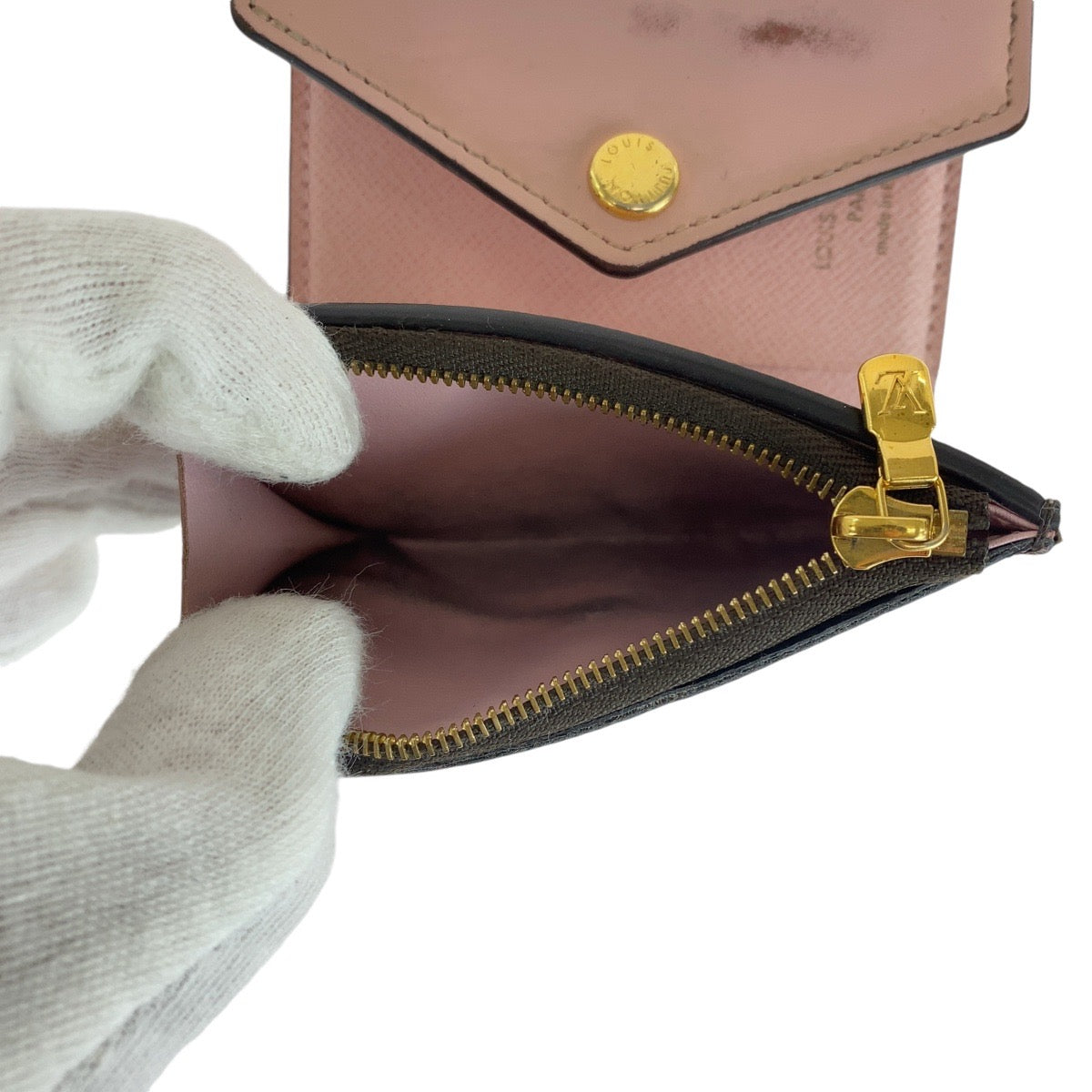 12780
LOUIS VUITTON ルイヴィトン モノグラム ポルトフォイユ ゾエ ローズバレリーヌ ピンク ブラウン ゴールド金具 レザー / PVC M62933 折財布 コンパクトウォレット  レディース