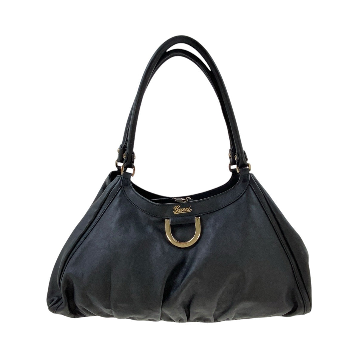 13430
GUCCI グッチ アビー ブラック 黒 ゴールド金具 レザー 189835 ホーボー ショルダーバッグ  レディース