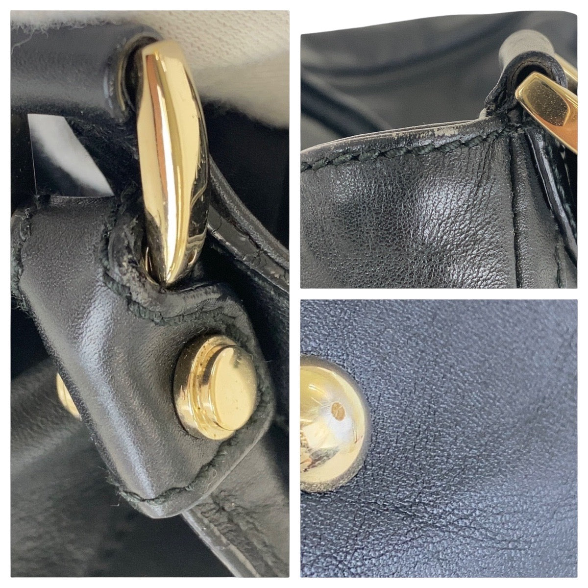 13430
GUCCI グッチ アビー ブラック 黒 ゴールド金具 レザー 189835 ホーボー ショルダーバッグ  レディース
