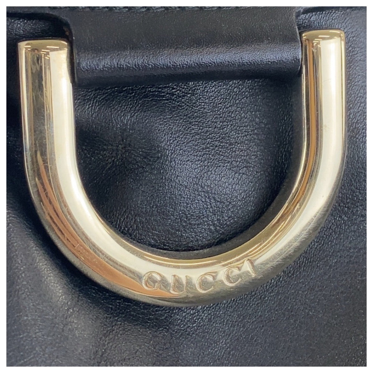 13430
GUCCI グッチ アビー ブラック 黒 ゴールド金具 レザー 189835 ホーボー ショルダーバッグ  レディース