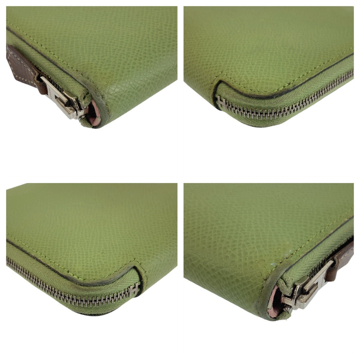 13434
HERMES エルメス アザップロング シルクイン ヴェールクリケット グリーン シルバー金具 ヴォーエプソン / シルク 長財布 ロングウォレット Y刻印  レディース